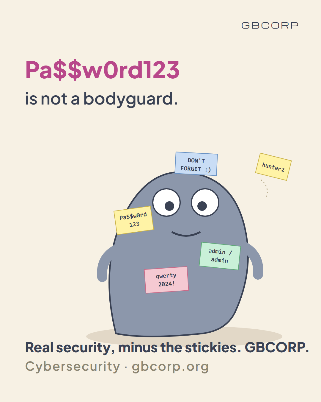Pa$$w0rd123 is not a bodyguard.